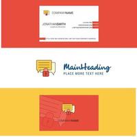 Beautiful Secure chat Logo and business card vertical Design Vector