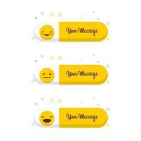 Emoji with your message design vector