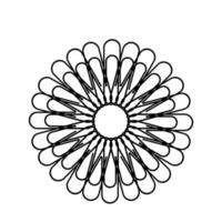 forma de círculo artístico hecha de composición de clip de papel para decoración, ornamentación, logotipo, sitio web, ilustración de arte o elemento de diseño gráfico. ilustración vectorial vector