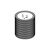 símbolo de icono de moneda jordana, dinar jordano, signo jod. ilustración vectorial vector