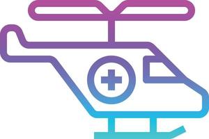 helicopter transport ambulance medical - gradient icon vector