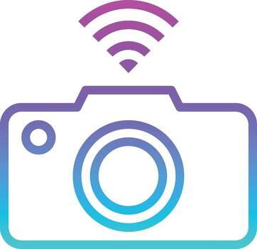 conectividad wifi de la cámara - icono degradado vector