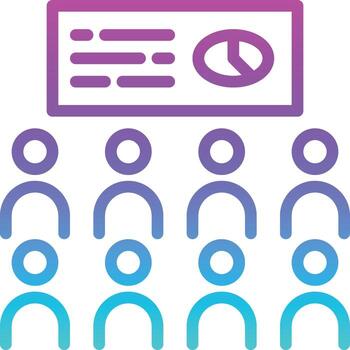 conferencia de análisis de presentación de discusión de capacitación - icono de degradado vector