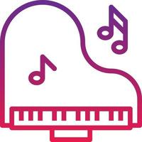 instrumento de música de piano tocando - icono de degradado vector