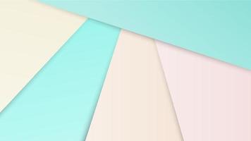 Colored paper background with geometric shapes in pastel colours vector