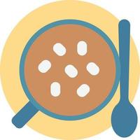 hot chocolate marshmallow mug spoon - flat icon vector
