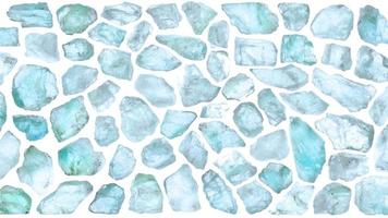 Apatite stones set texture on white isolated background. Moving right seamless loop backdrop. video