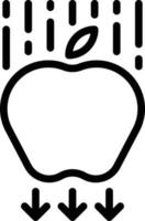 physics apple falling gravity force - outline icon vector