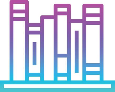 reading book shelf stack - gradient icon vector