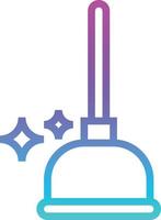 plunger improvement cleaning - gradient icon vector