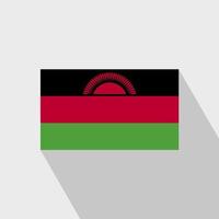 vector de diseño de sombra larga de bandera de malawi