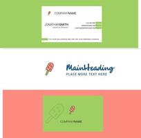 Beautiful Ice cream Logo and business card vertical Design Vector