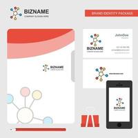 tarjeta de visita de portada de archivo de logotipo de empresa de red e ilustración de vector de diseño de aplicación móvil