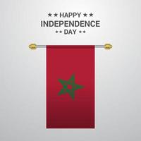 Morocco Independence day hanging flag background vector