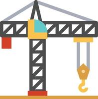 construction build engineering crane real estate - flat icon vector