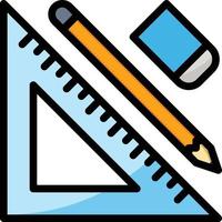 architecture math drawing stationary - filled outline icon vector