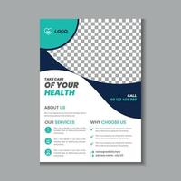 Medical flyer template design for healthcare vector