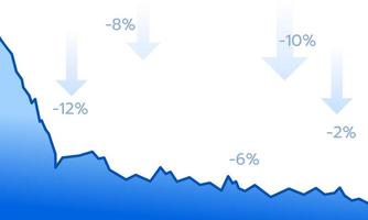 Stock price presentation fell sharply. vector