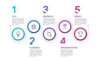 Infographic creative content process 5 steps. vector