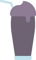 smoothie drink blueberry yogurt beverage - flat icon vector