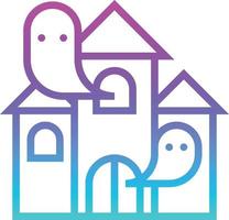 haunted house park - gradient icon vector