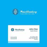 Globe logo Design with business card template Elegant corporate identity Vector