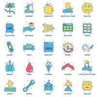 25 Business Concept Mix Flat Color Icon set vector