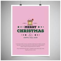 Merry Christmas card with creative design vector