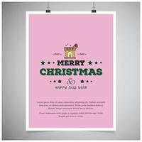 Merry Christmas card with creative design vector