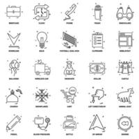 25 conjunto de iconos de línea de mezcla de concepto de negocio vector