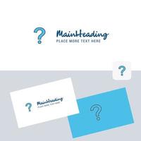 Question mark vector logotype with business card template Elegant corporate identity Vector