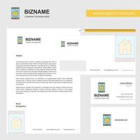 Real estate on phone Business Letterhead Envelope and visiting Card Design vector template