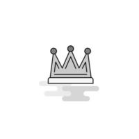 Crown Web Icon Flat Line Filled Gray Icon Vector