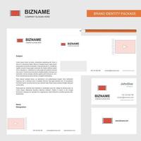 Video Business Letterhead Envelope and visiting Card Design vector template