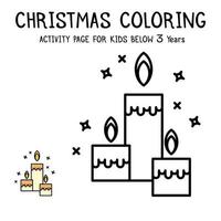 Libro de actividades navideñas para colorear para niños menores de 3 años vector