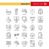 Security Black Line Icon 25 Business Outline Icon Set vector