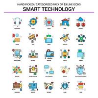 Smart Technology Flat Line Icon Set Business Concept Icons Design vector