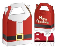 plantilla de embalaje de caja de navidad de santa claus. vector