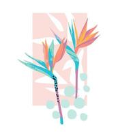Abstract tropical illustration. Isolated design for tshirt, posters, covers, cards, interior decor and other use. vector