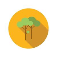 Two trees with green leaves flat icon vector