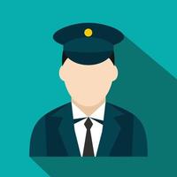 Train conductor flat icon vector