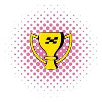 Trophy cup icon, comics style vector