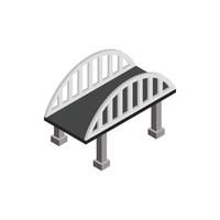 Bridge with arched railings icon vector