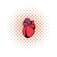 Human heart icon, comics style vector