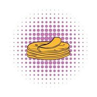 icono de pila de tortillas, estilo cómic vector