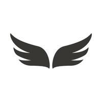 A pair of abstract black wings icon, simple style vector