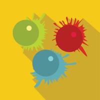 Paintball balls with splashes icon vector