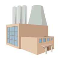 Fossil fuel power station cartoon icon vector