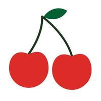 Cherry flat icon vector