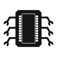 Microchip black simple icon vector